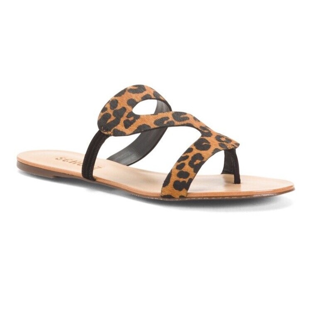 ‼️LAST CHANCE‼️ SCHUTZ Erzeli Leopard Fur Flat Sandals